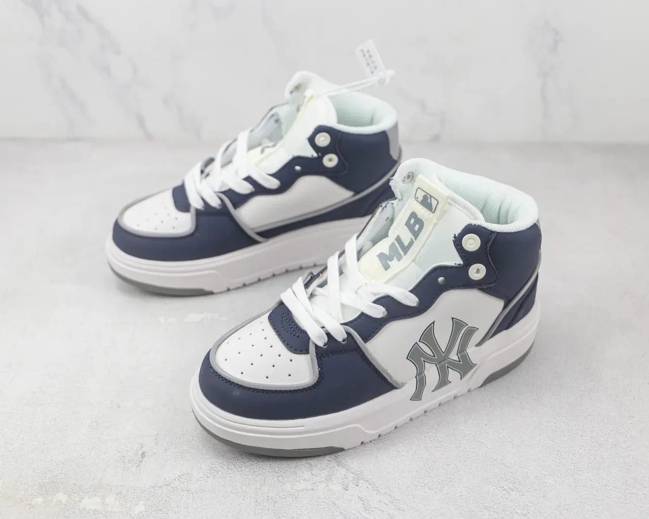 New Era Navy and White NY Logo High-Top Lifestyle Sneaker 4