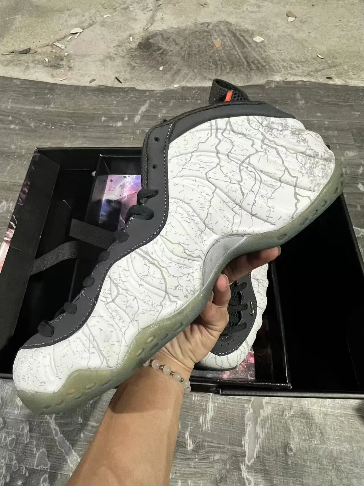 Nike Air Foamposite One Crackle White Black Chaussures Lifestyle 5