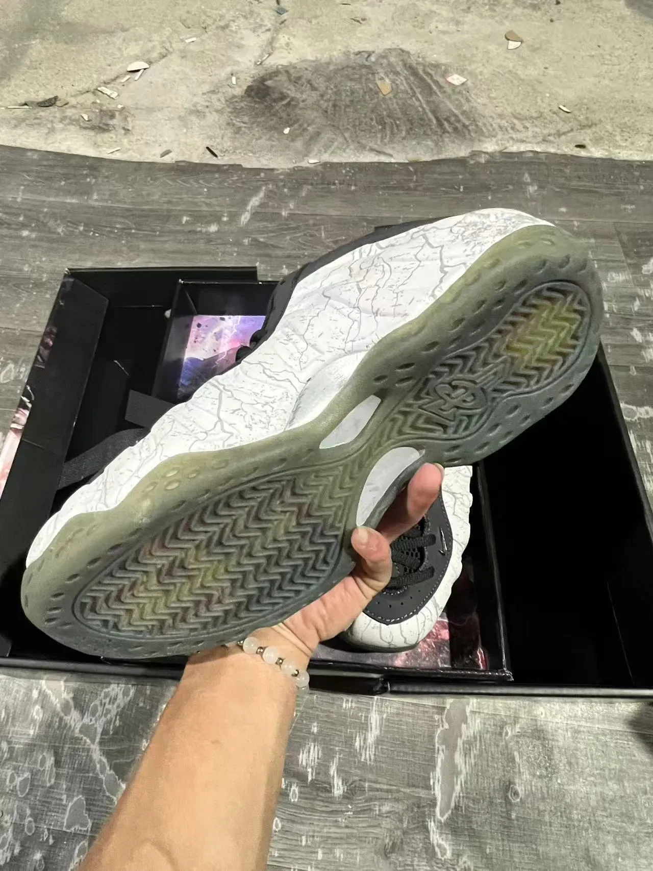 Nike Air Foamposite One Crackle White Black Chaussures Lifestyle 6