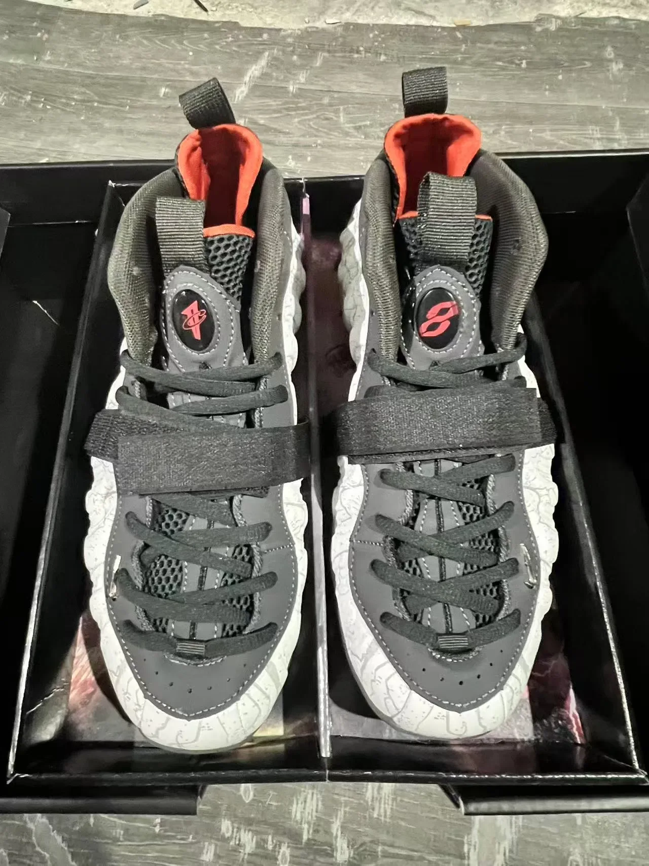 Nike Air Foamposite One Crackle White Black Chaussures Lifestyle 10