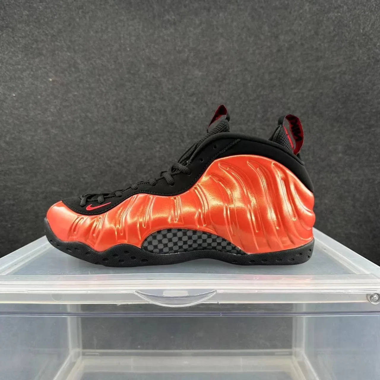 Nike Air Foamposite One Glossy Orange and Black Lifestyle Sneakers 2