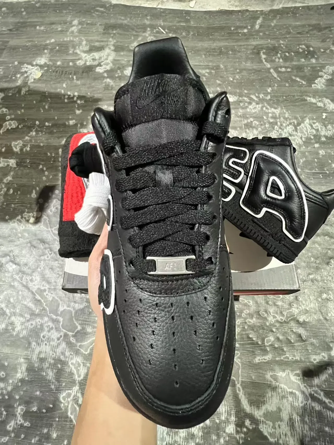 Nike Air Force 1 Black Oversized AIR Lettering Lifestyle Sneakers 3