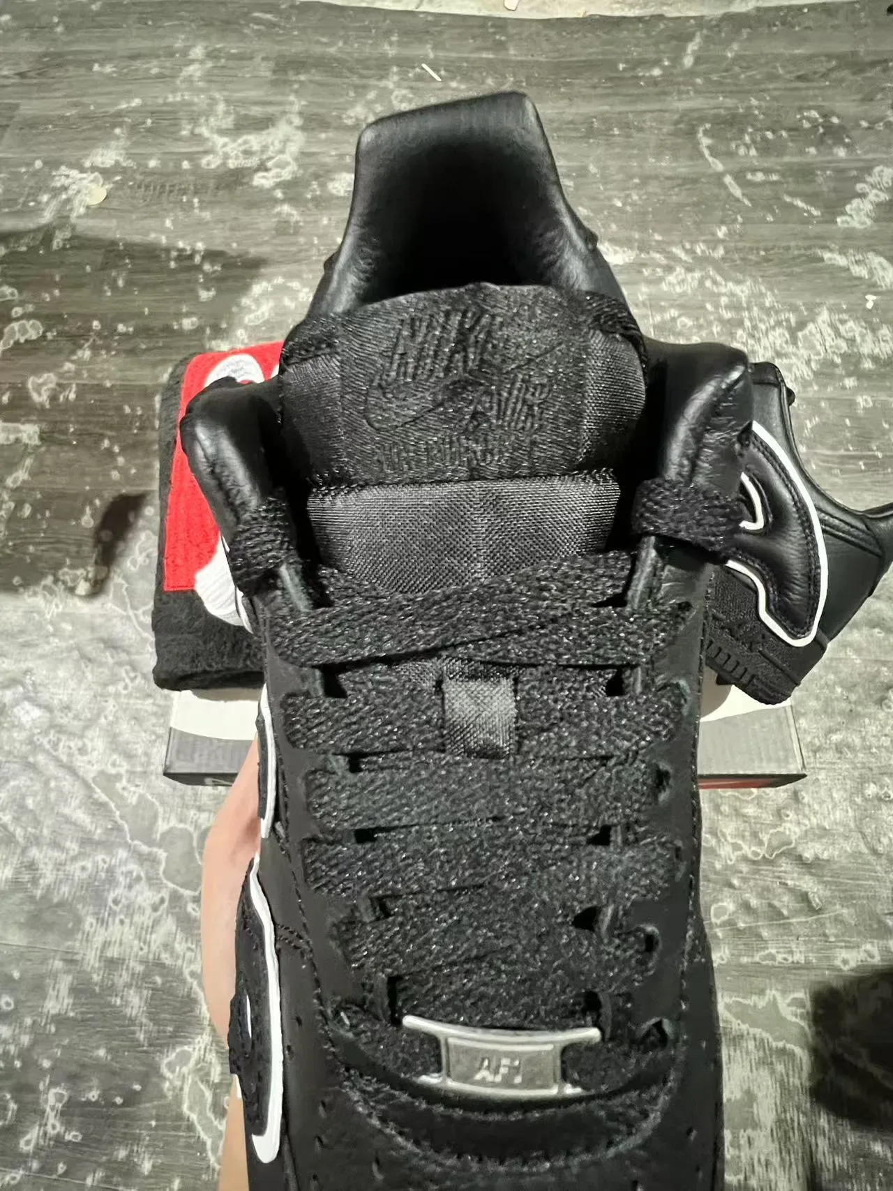Nike Air Force 1 Black Oversized AIR Lettering Lifestyle Sneakers 4