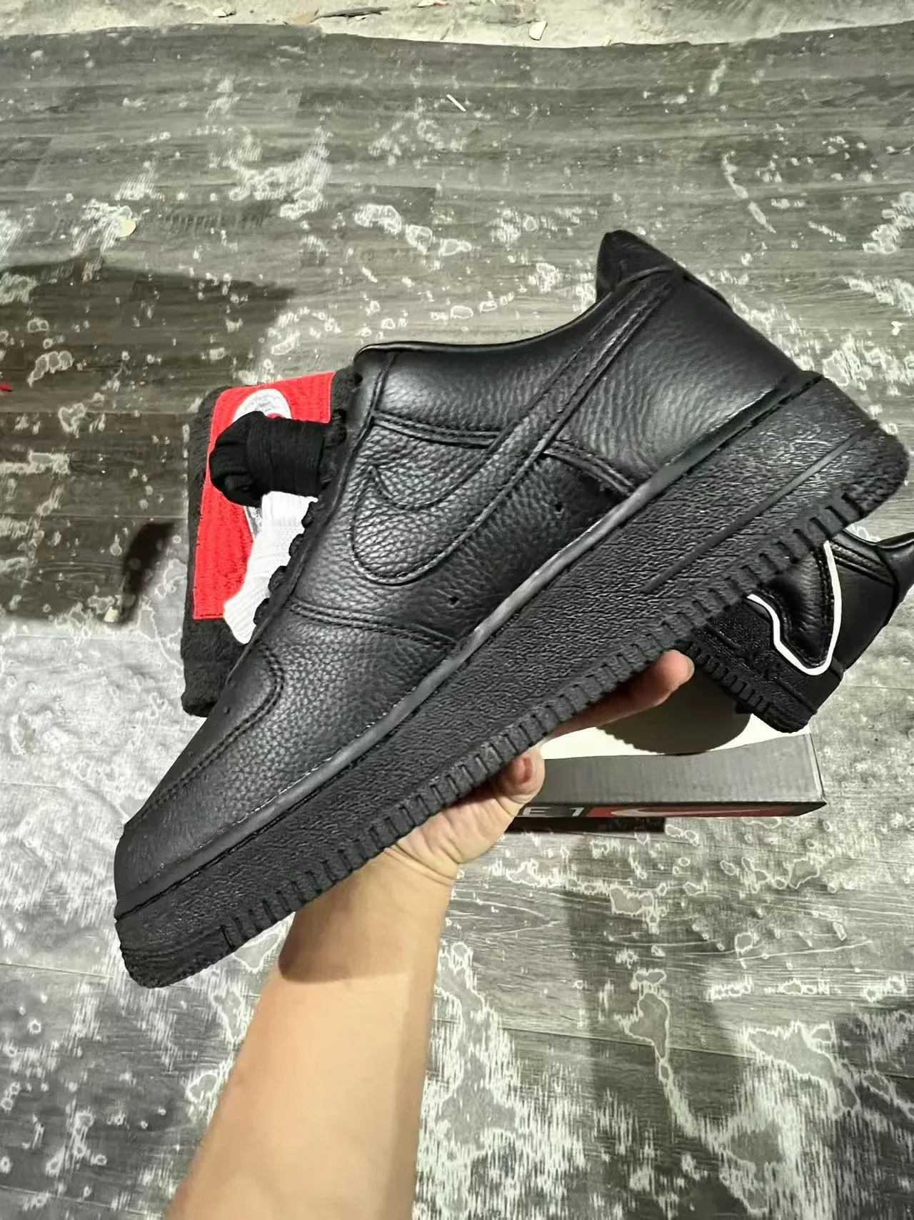 Nike Air Force 1 Black Oversized AIR Lettering Lifestyle Sneakers 5