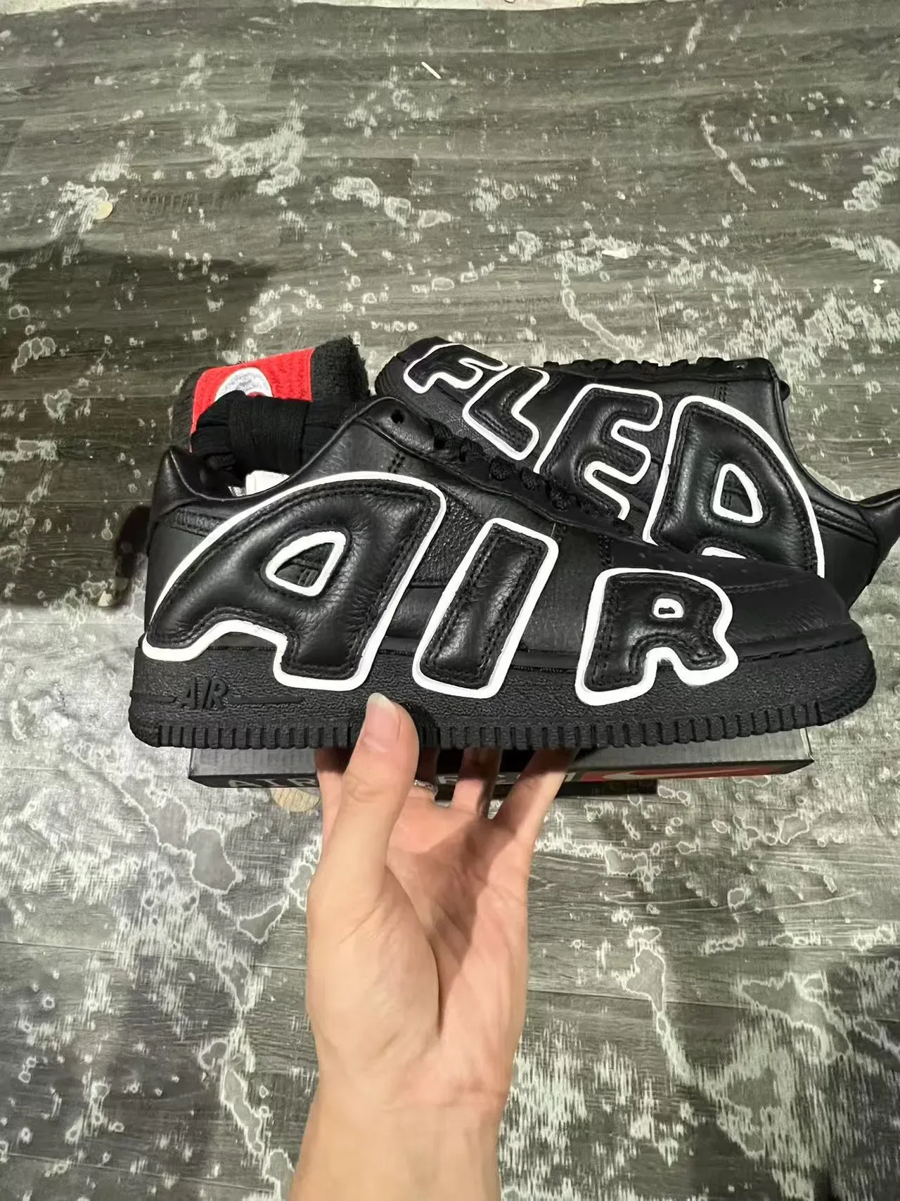 Nike Air Force 1 Black Oversized AIR Lettering Lifestyle Sneakers 6