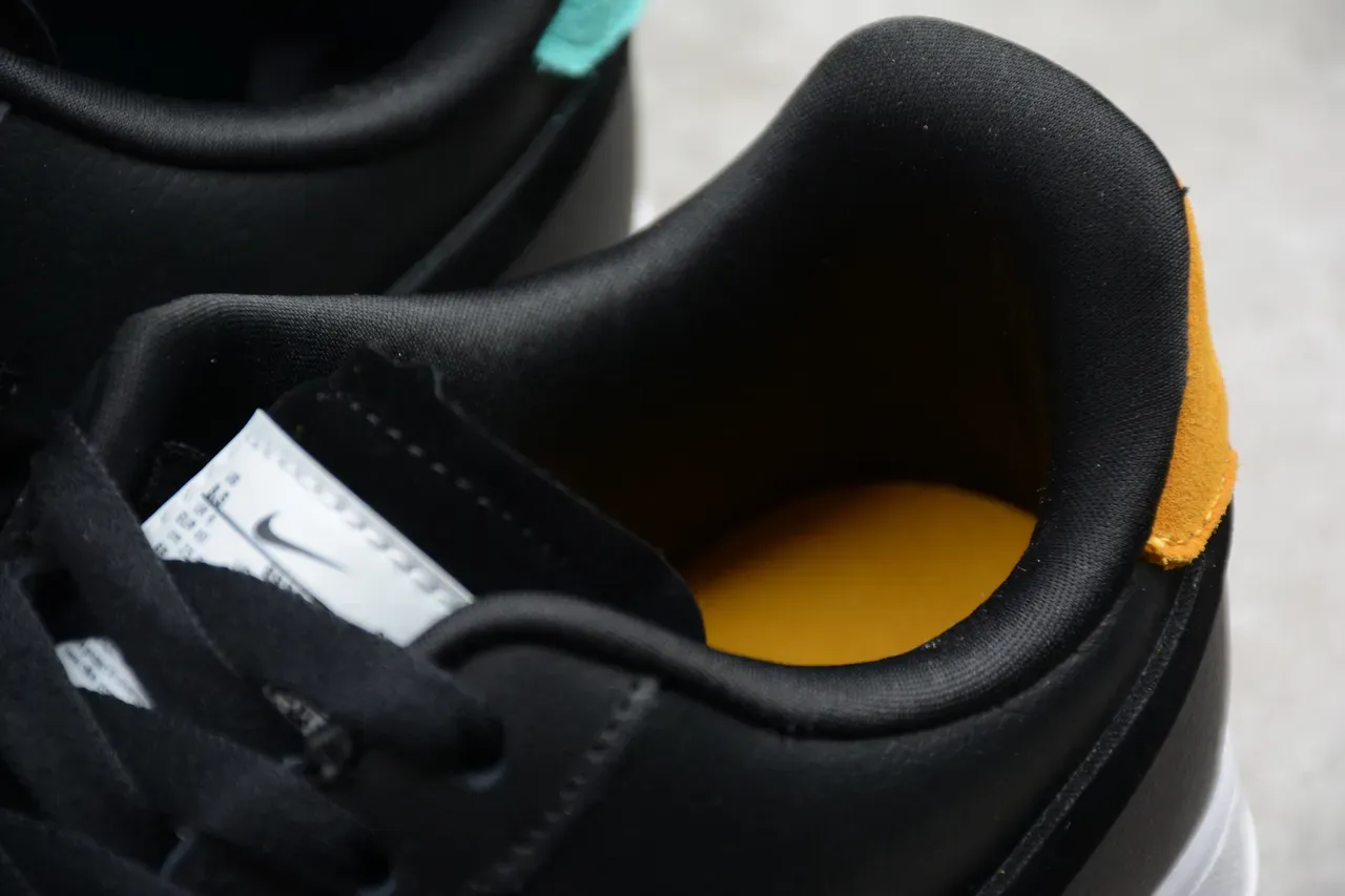 Nike Air Force 1 Black White Mustard Yellow Chaussures lifestyle 7