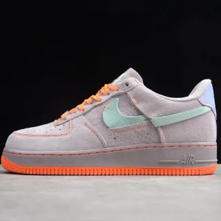 Nike Air Force 1 Gray Mint Orange Lifestyle Sneakers