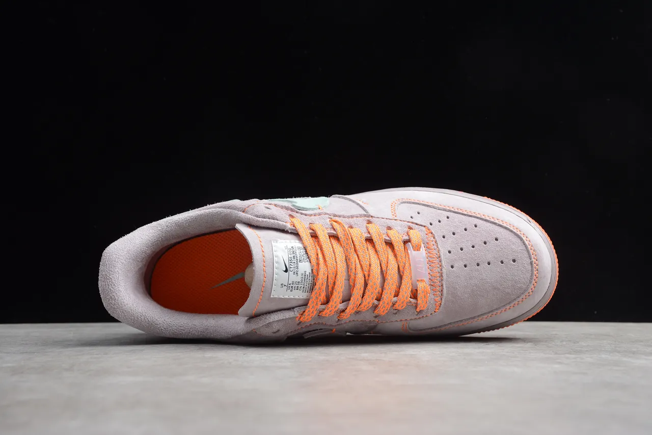 Nike Air Force 1 Gray Mint Orange Lifestyle Sneakers 4