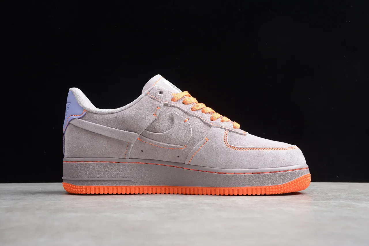 Nike Air Force 1 Gray Mint Orange Lifestyle Sneakers 5