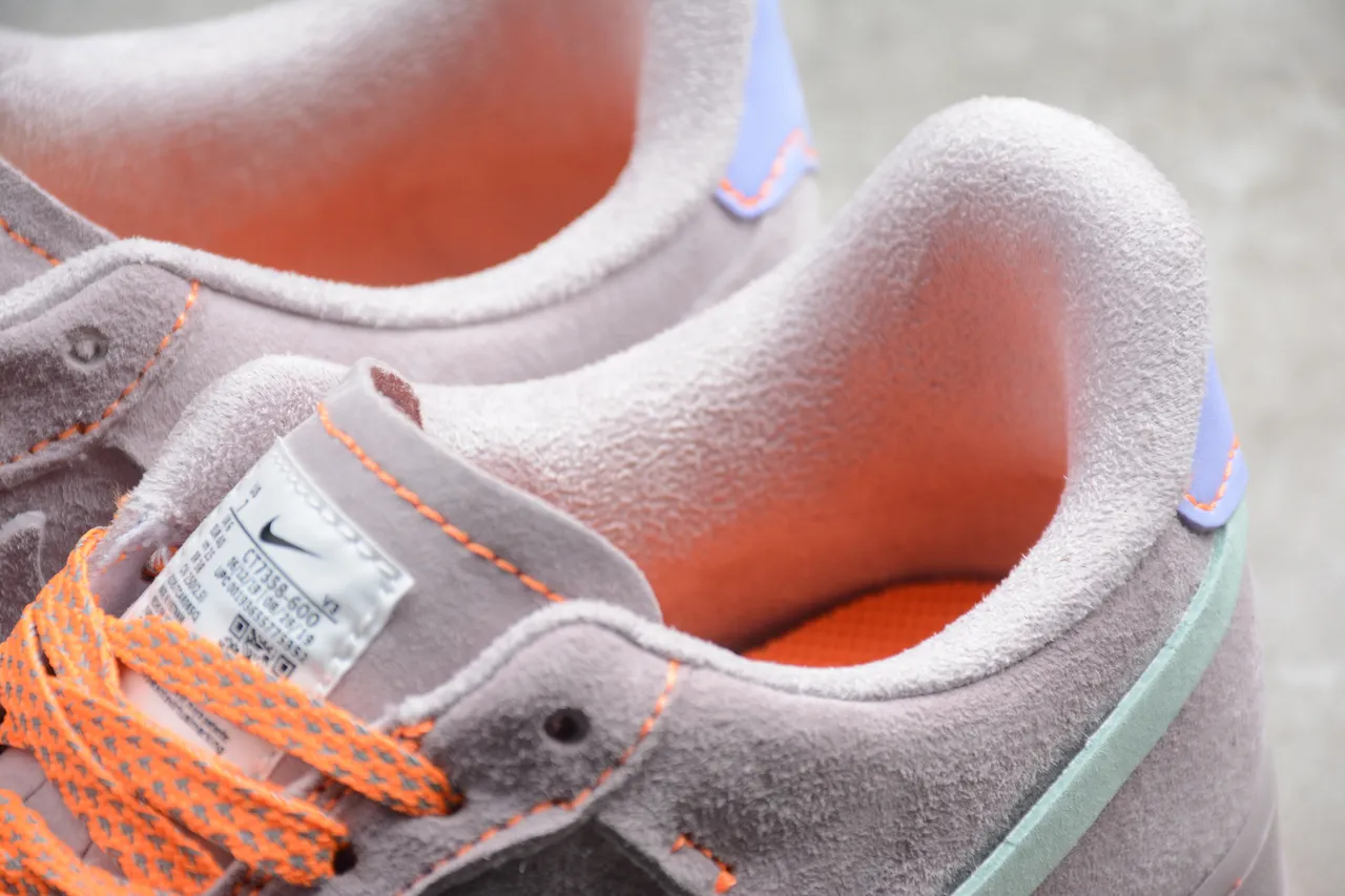 Nike Air Force 1 Gray Mint Orange Lifestyle Sneakers 12