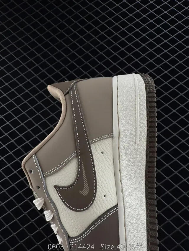 Nike Air Force 1 Low Brown and Cream Lifestyle Sneakers 5