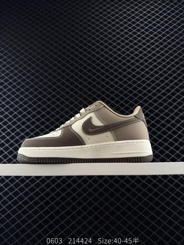 Nike Air Force 1 Low Brown and Cream Lifestyle Sneakers 6