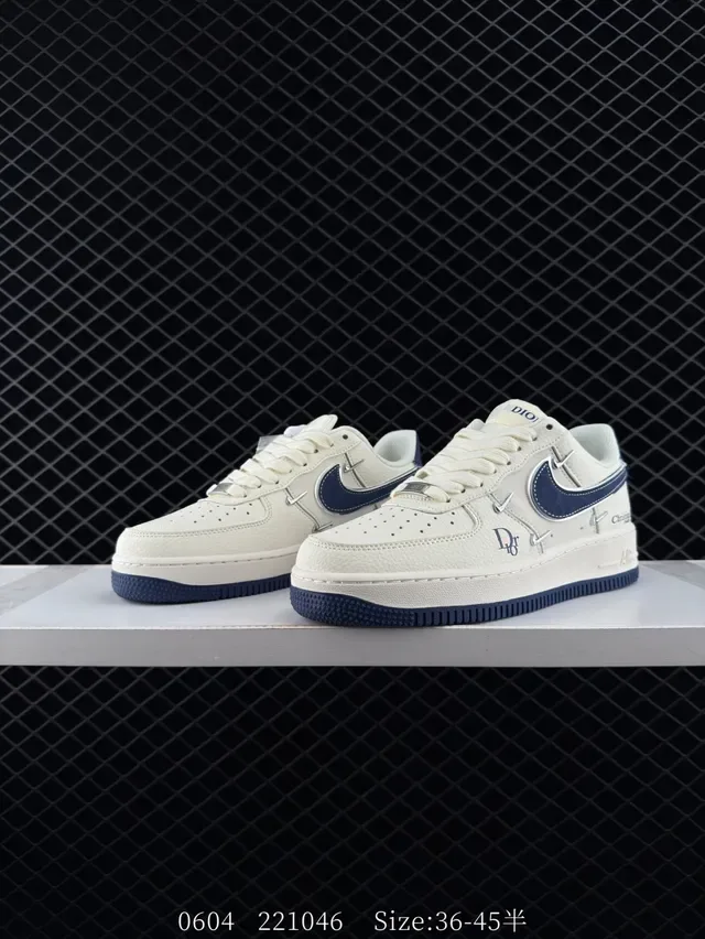 Nike Air Force 1 Low Off-White Navy Lifestyle Sneakers 2