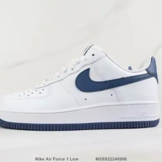 Nike Air Force 1 Low White and Navy Lifestyle Sneakers