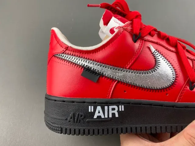 Nike Air Force 1 Off-White Red Zipper Lifestyle Sneakers 3