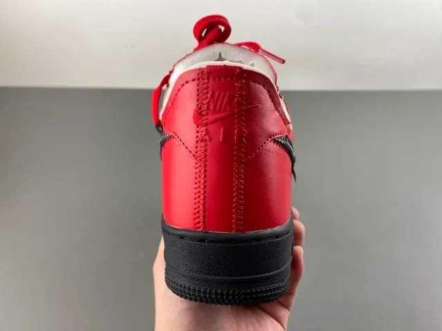 Nike Air Force 1 Off-White Red Zipper Lifestyle Sneakers 4