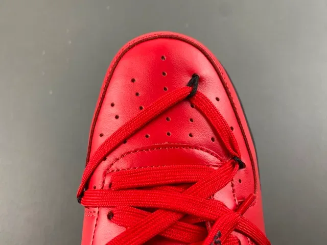 Nike Air Force 1 Off-White Red Zipper Lifestyle Sneakers 5