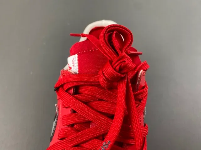 Nike Air Force 1 Off-White Red Zipper Lifestyle Sneakers 6