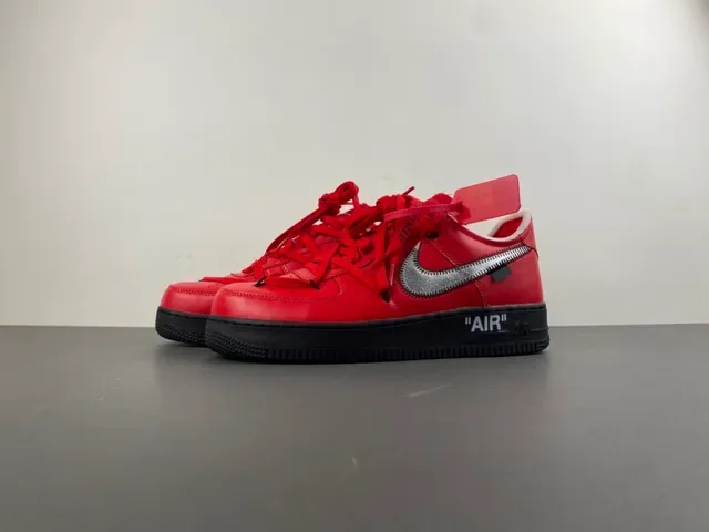 Nike Air Force 1 Off-White Red Zipper Lifestyle Sneakers 10
