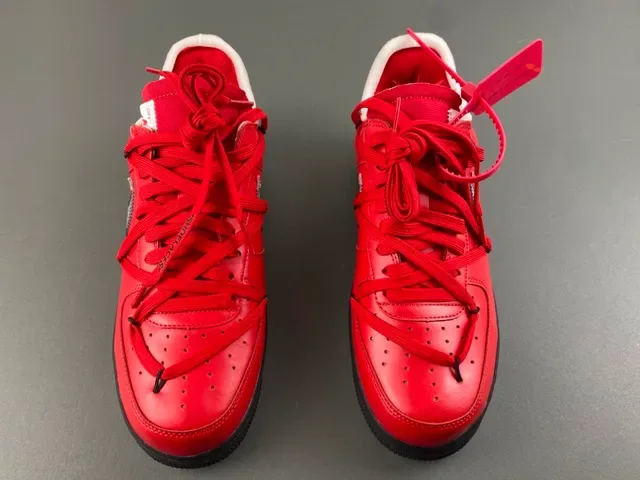 Nike Air Force 1 Off-White Red Zipper Lifestyle Sneakers 11