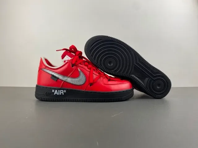 Nike Air Force 1 Off-White Red Zipper Lifestyle Sneakers 12