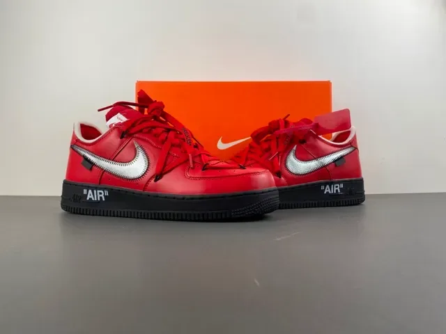 Nike Air Force 1 Off-White Red Zipper Lifestyle Sneakers 13