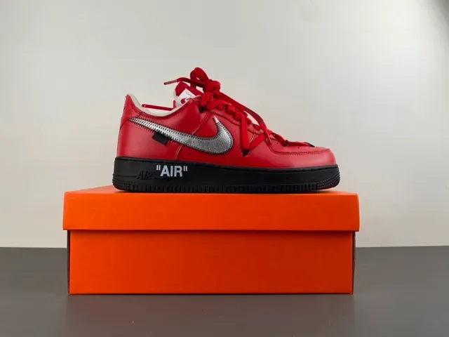 Nike Air Force 1 Off-White Red Zipper Lifestyle Sneakers 15