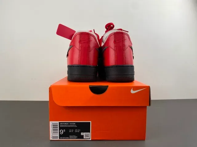 Nike Air Force 1 Off-White Red Zipper Lifestyle Sneakers 16