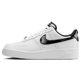 Nike Air Force 1 White and Glossy Black Lifestyle Sneakers