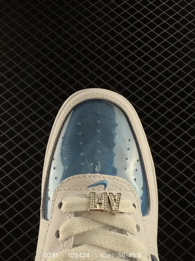 Nike Air Force 1 White and Translucent Blue Lifestyle Sneakers 2