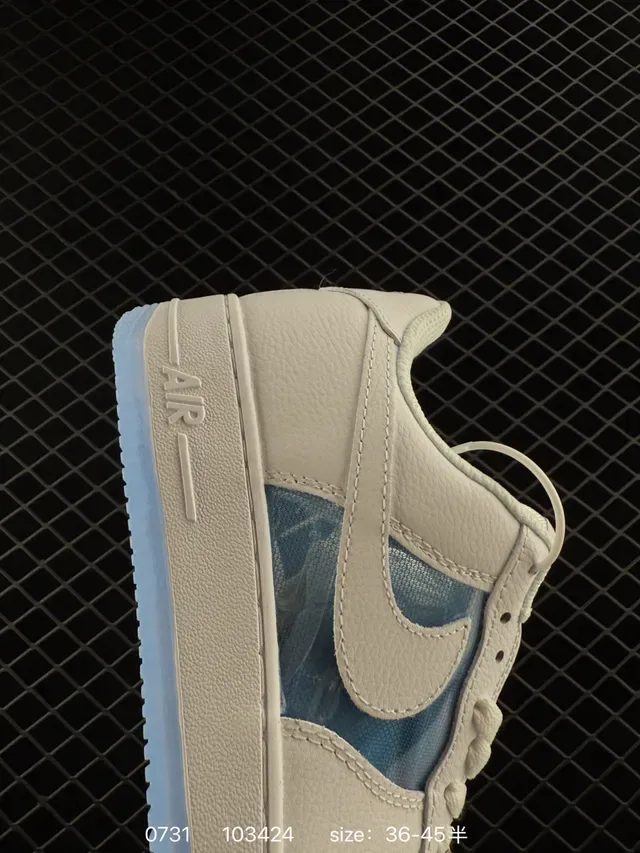 Nike Air Force 1 White and Translucent Blue Lifestyle Sneakers 3