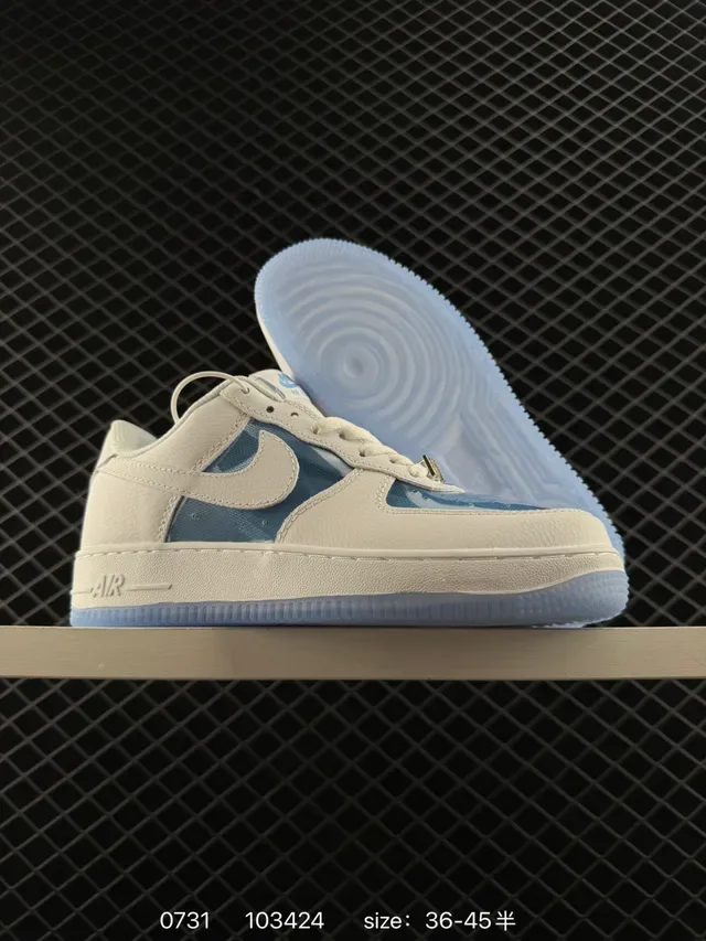 Nike Air Force 1 White and Translucent Blue Lifestyle Sneakers 4