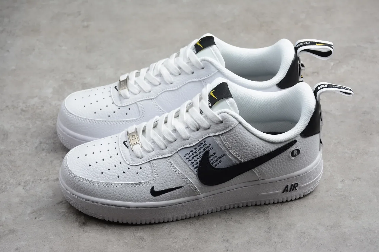 Nike Air Force 1 White Black Lifestyle Sneakers 8