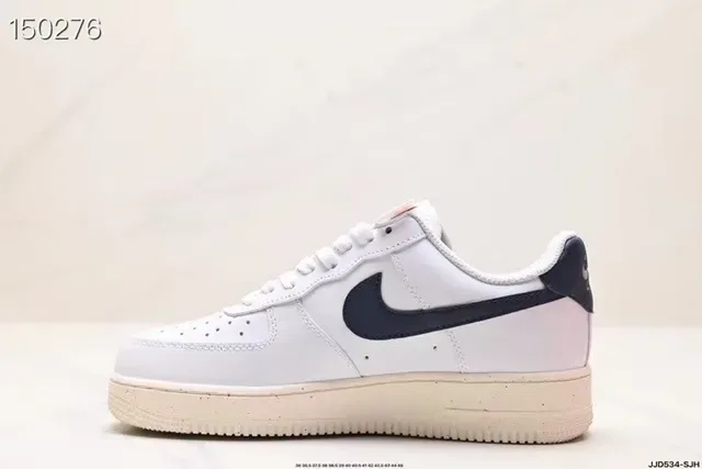Nike Air Force 1 White Navy Lifestyle Sneakers 6