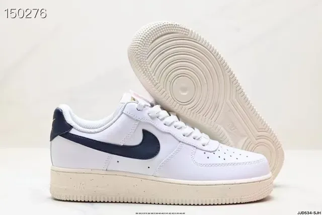 Nike Air Force 1 White Navy Lifestyle Sneakers 7