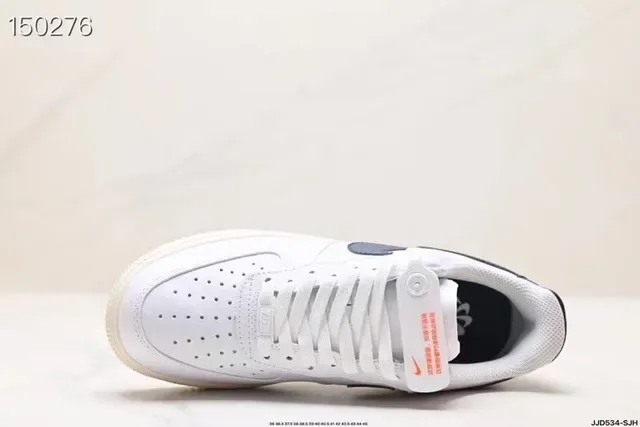 Nike Air Force 1 White Navy Lifestyle Sneakers 8