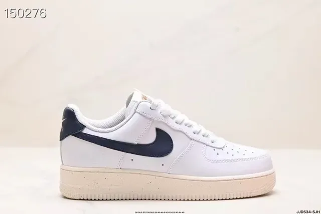 Nike Air Force 1 White Navy Lifestyle Sneakers 9