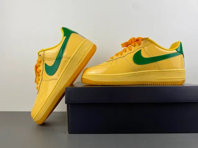 Nike Air Force 1 Yellow and Green Lifestyle Sneakers 13