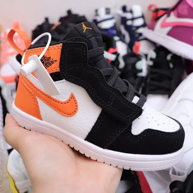 Nike Air Jordan 1 Black Orange White Basketball Shoes 19