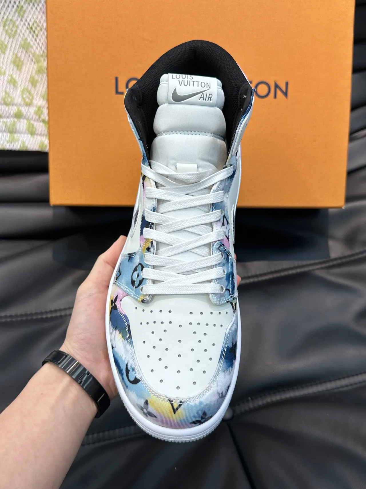 Nike Air Jordan 1 High Multicolor Monogram Print Basketball Shoes 6