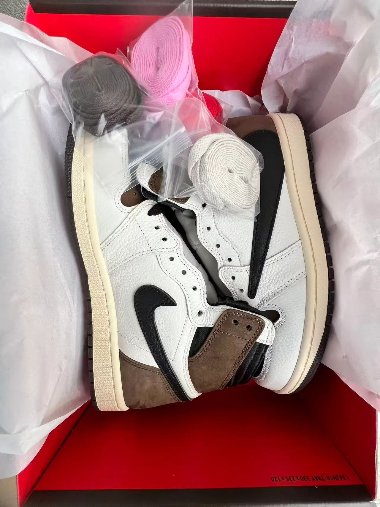 Nike Air Jordan 1 High White Black Brown Basketball Shoes 9