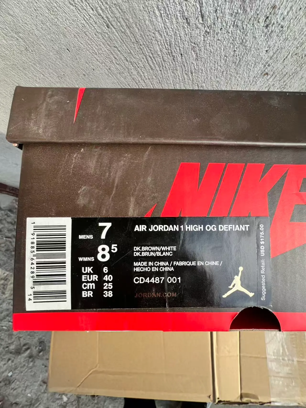 Nike Air Jordan 1 High White Black Brown Basketball Shoes 10