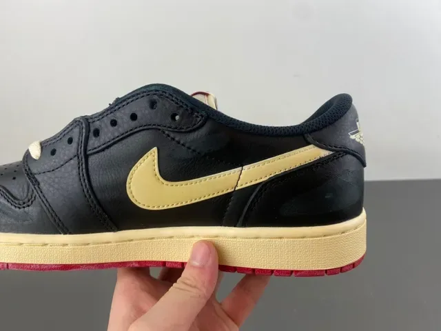 Nike Air Jordan 1 Low Black Cream Red Lifestyle Sneakers 4