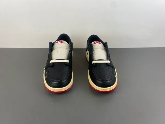 Nike Air Jordan 1 Low Black Cream Red Lifestyle Sneakers 13