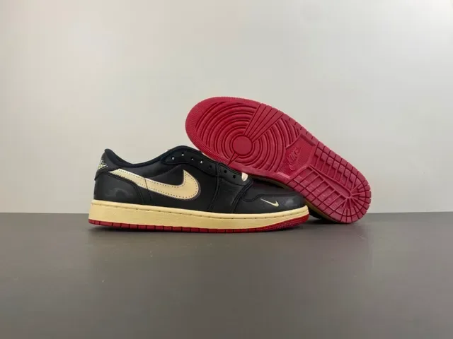 Nike Air Jordan 1 Low Black Cream Red Lifestyle Sneakers 14