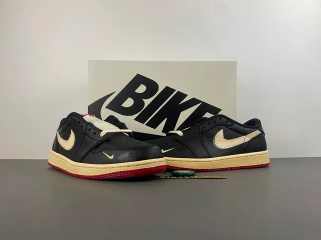 Nike Air Jordan 1 Low Black Cream Red Lifestyle Sneakers 15