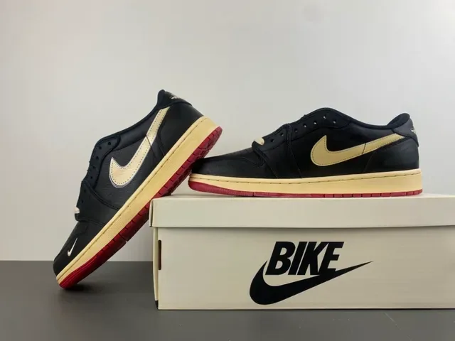 Nike Air Jordan 1 Low Black Cream Red Lifestyle Sneakers 16
