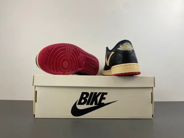 Nike Air Jordan 1 Low Black Cream Red Lifestyle Sneakers 18