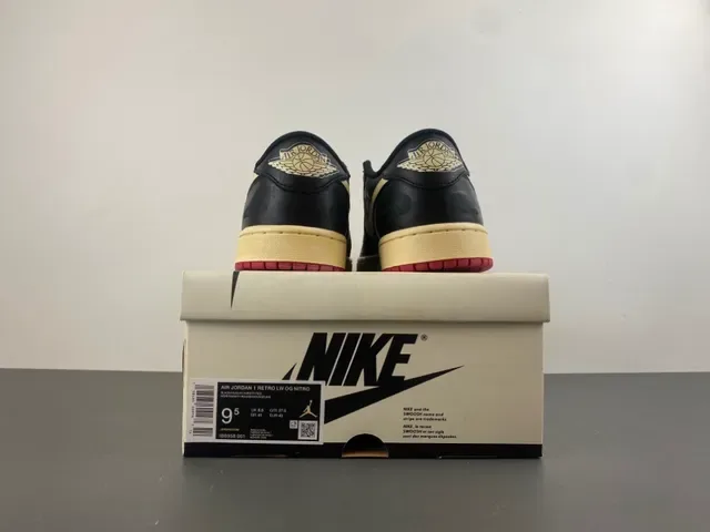 Nike Air Jordan 1 Low Black Cream Red Lifestyle Sneakers 19