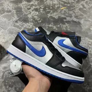 Nike Air Jordan 1 Low Black Silver Royal Blue Lifestyle Sneakers